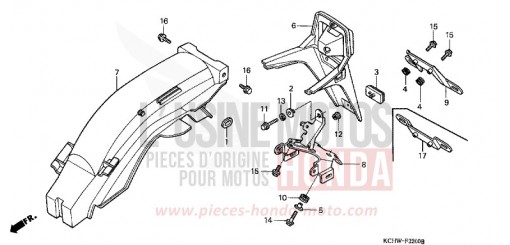 KOTFLUEGEL, HINTEN CG125W de 1998